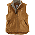 Relaxed fit washed duck sherpa lined mock neck vest