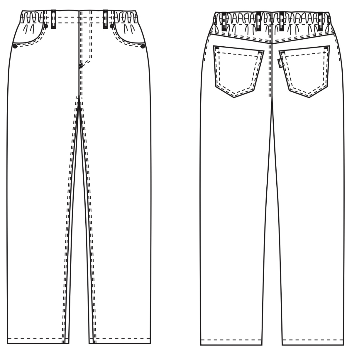 Jeans with elastic and extra length, Harmony
