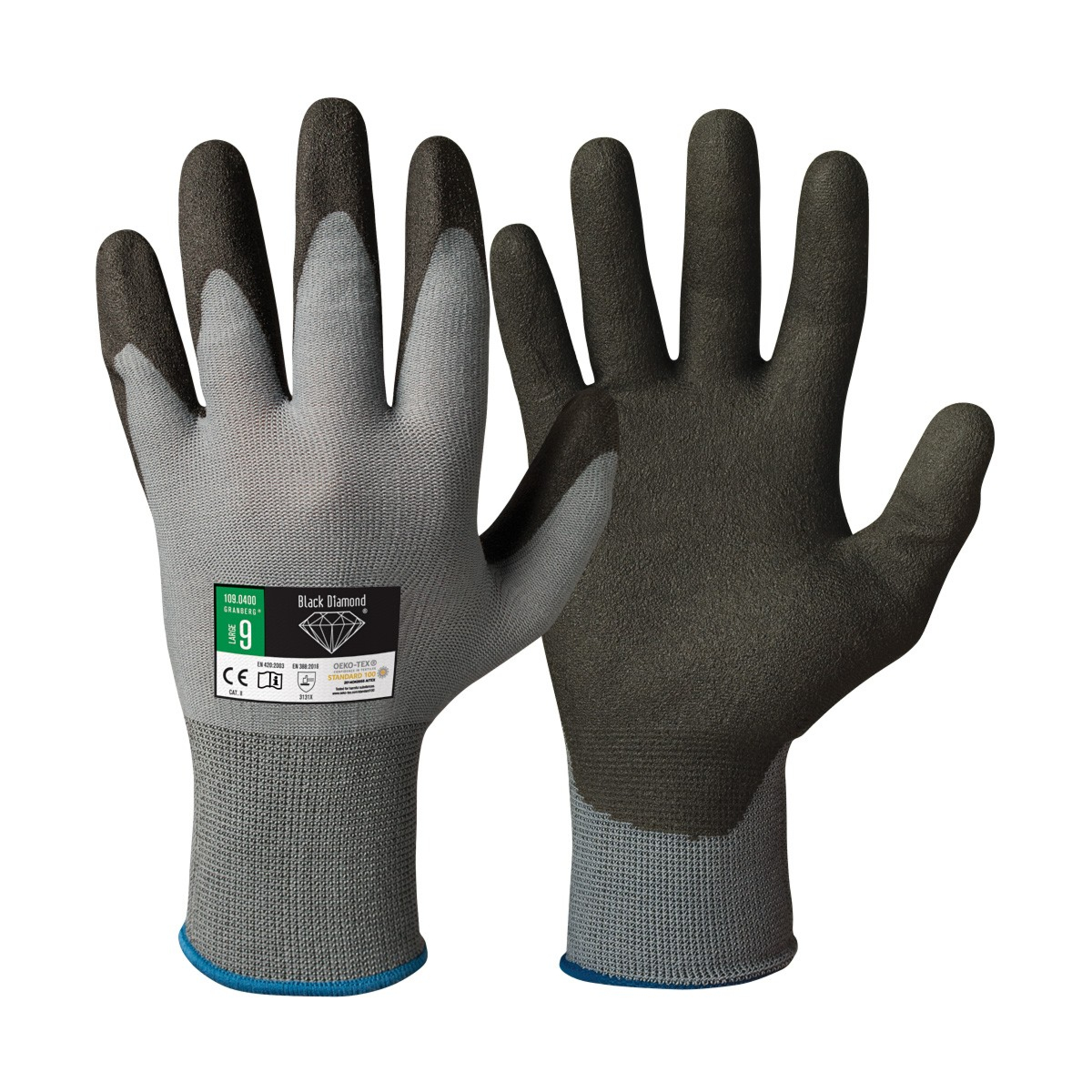 Assembly Gloves Black Diamond, Oeko-Tex® 100 Approved, 12 Pair