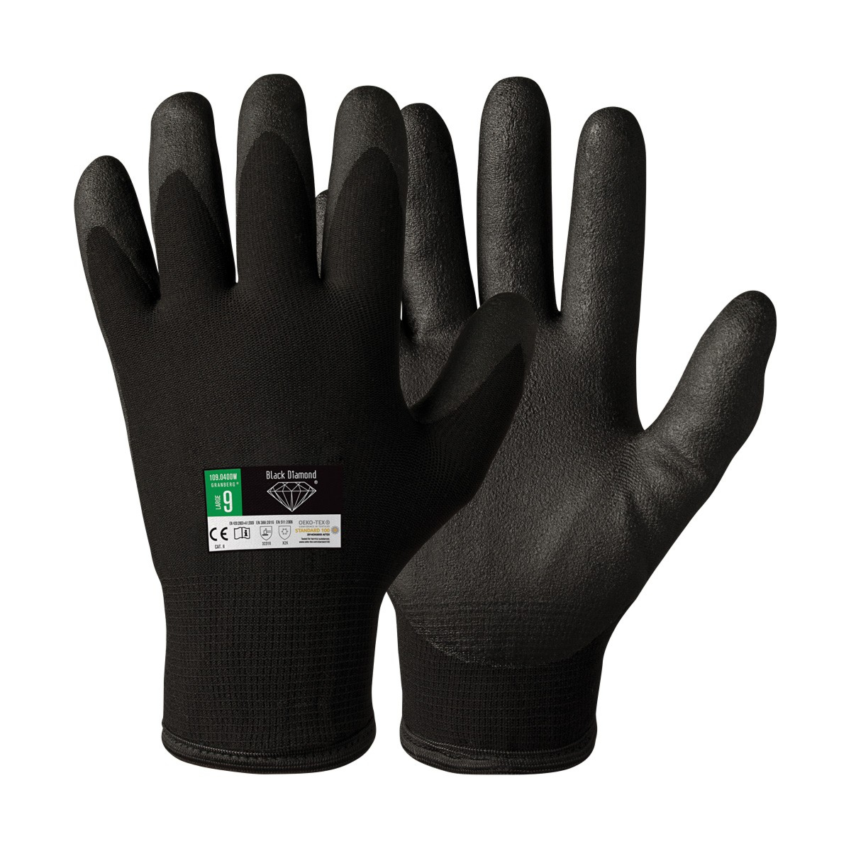 Assembly Winter Gloves Black Diamond, Oeko-Tex® 100 Approved, 12 Pair