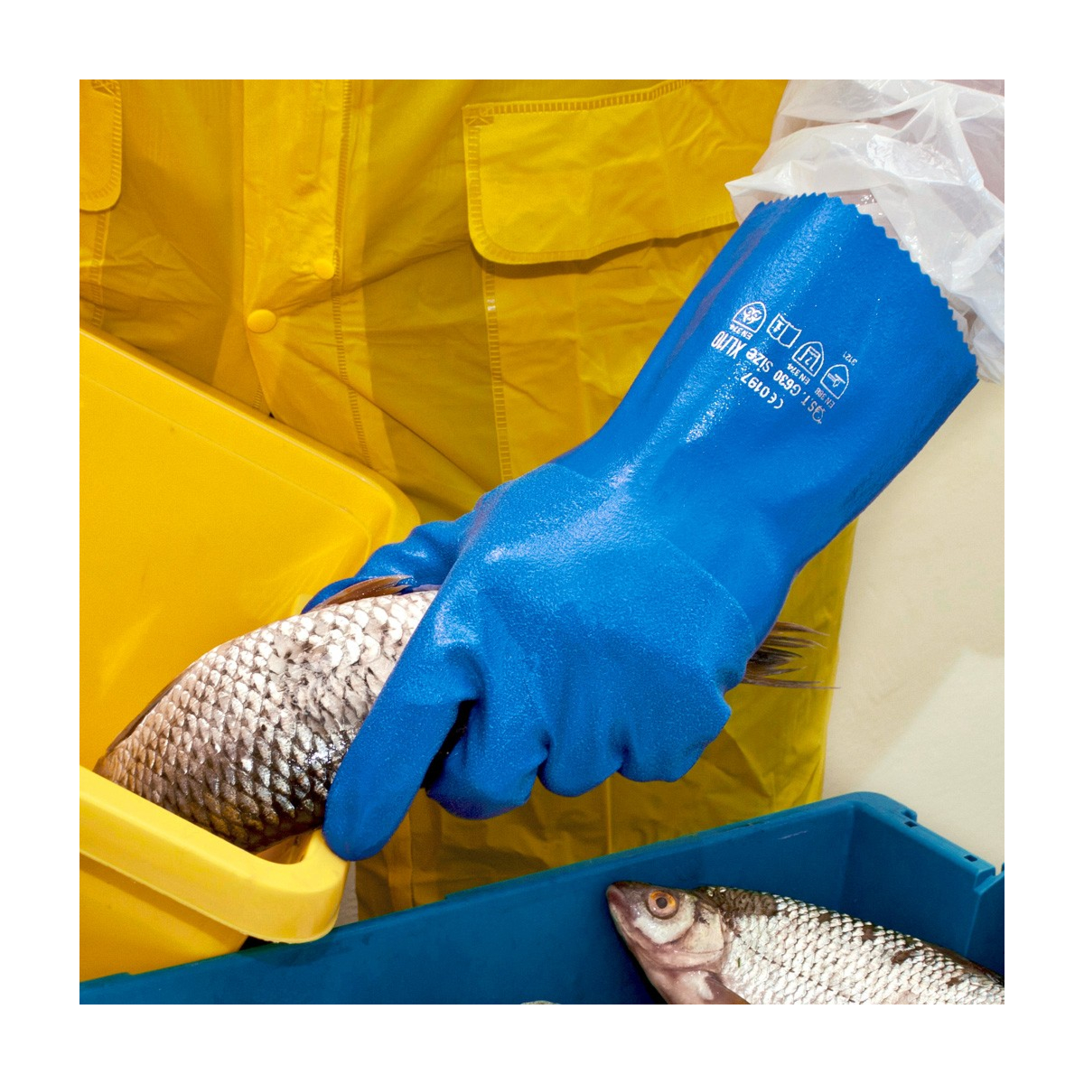 Nitrile Chemical Resistant Gloves Chemstar® Interlock lined, 5 Pair