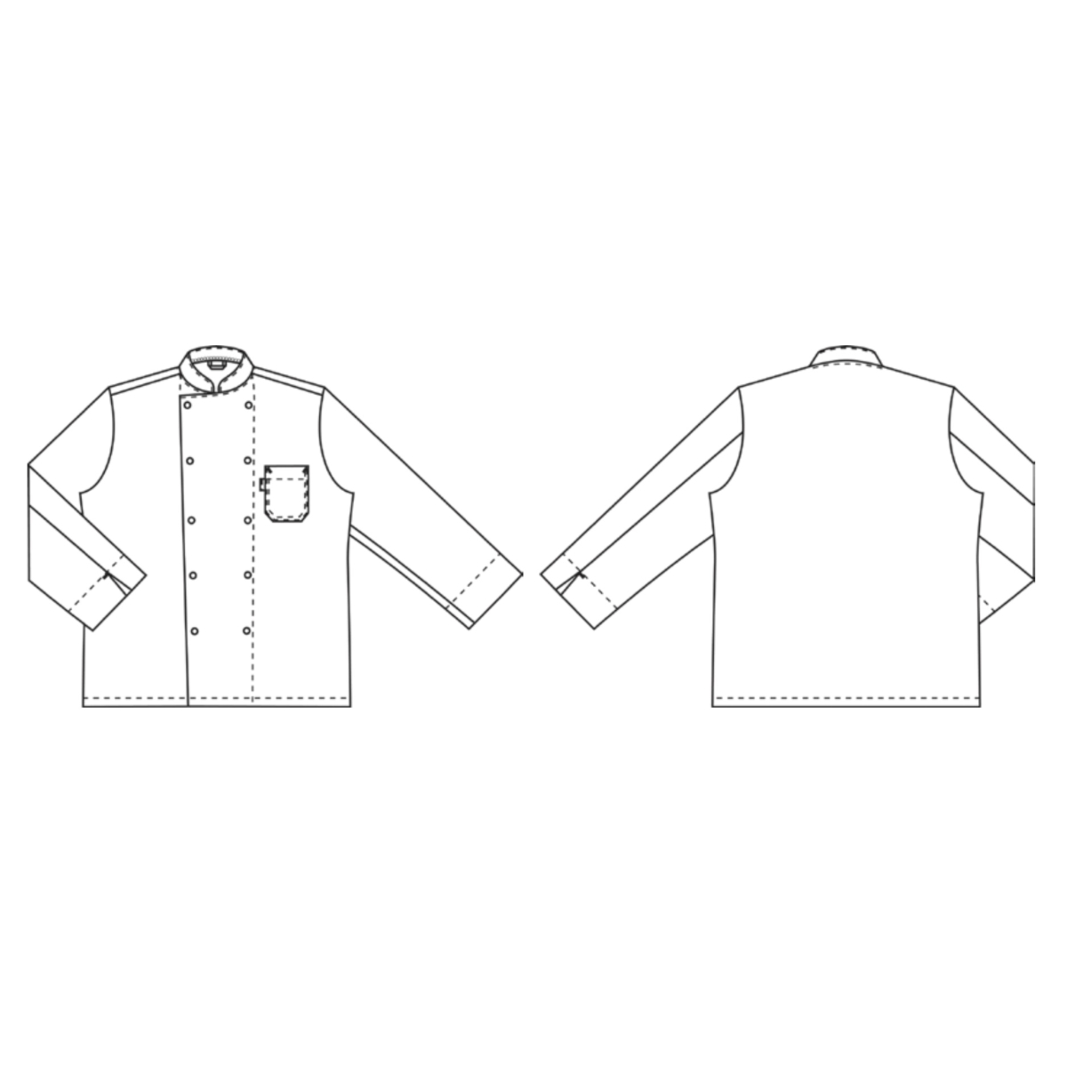 Chef's jacket w. snap fasteners and cuff, Delight