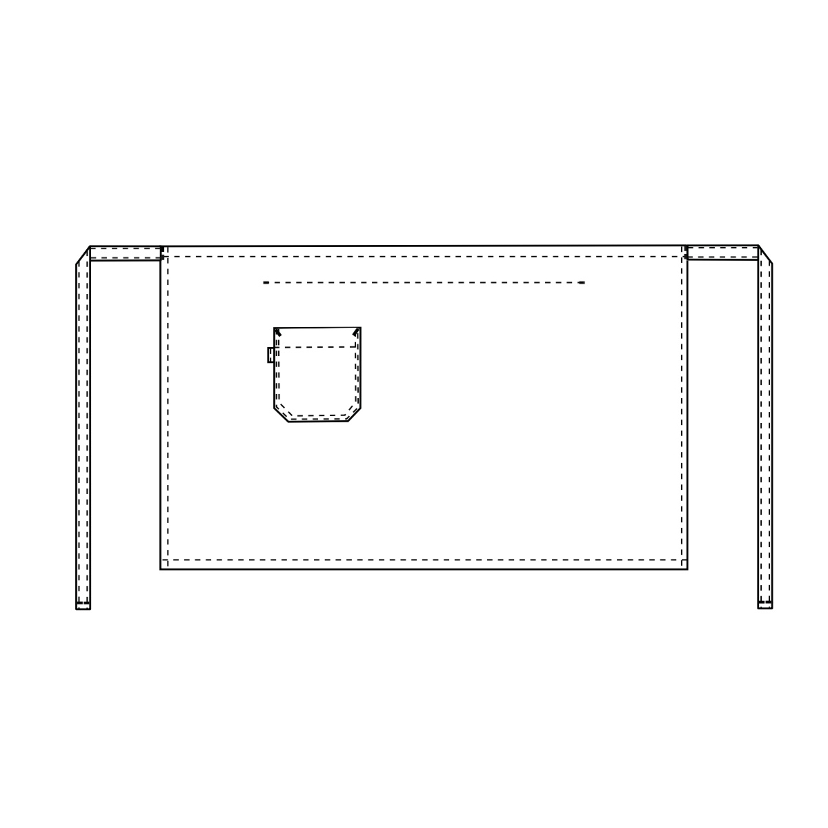 Apron with pocket on right thigh, Pick-Up