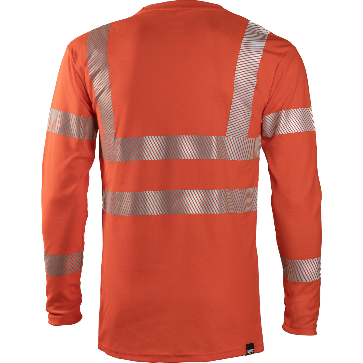 4428 White-red safety t-shirt, long sleeve