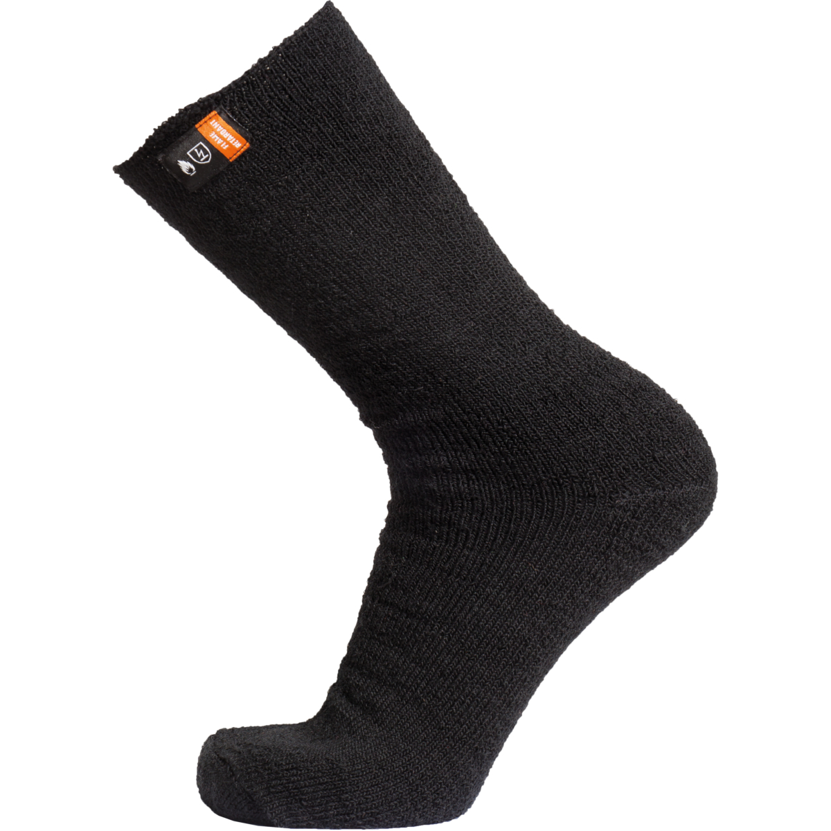 Flame retardant wool terry sock