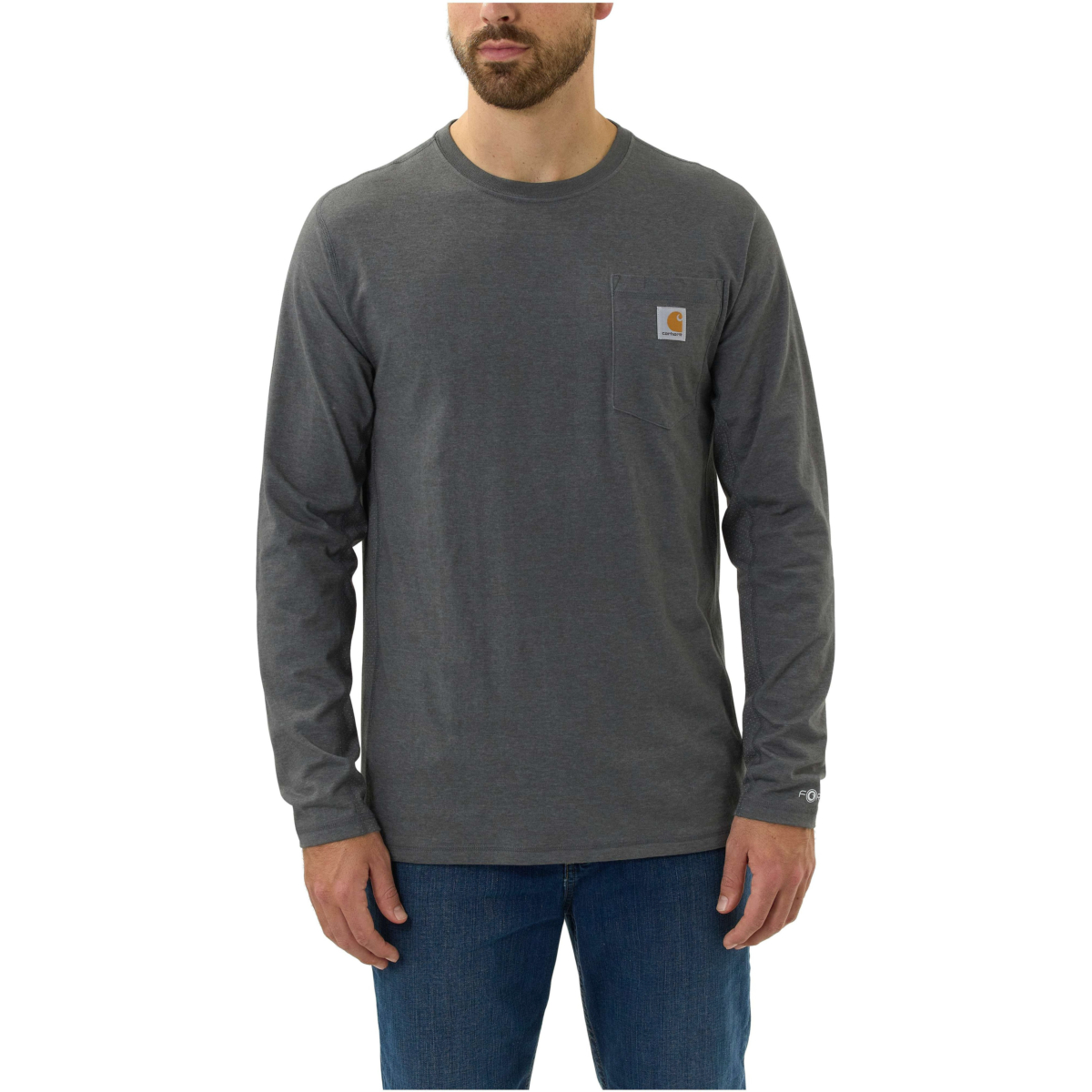 Force® relaxed fit midweight long-sleeve pocket t-shirt
