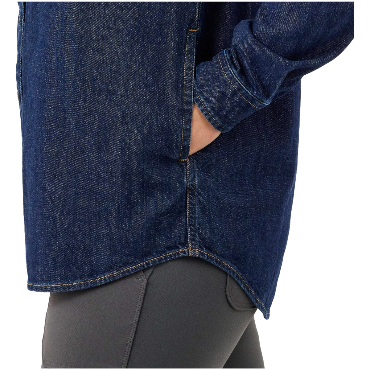 Relaxed fit midweight denim long-sleeve shirt