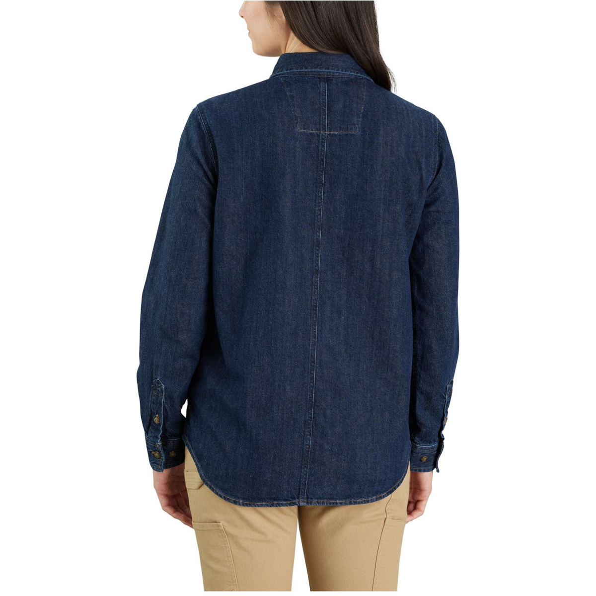 Relaxed fit midweight denim long-sleeve shirt