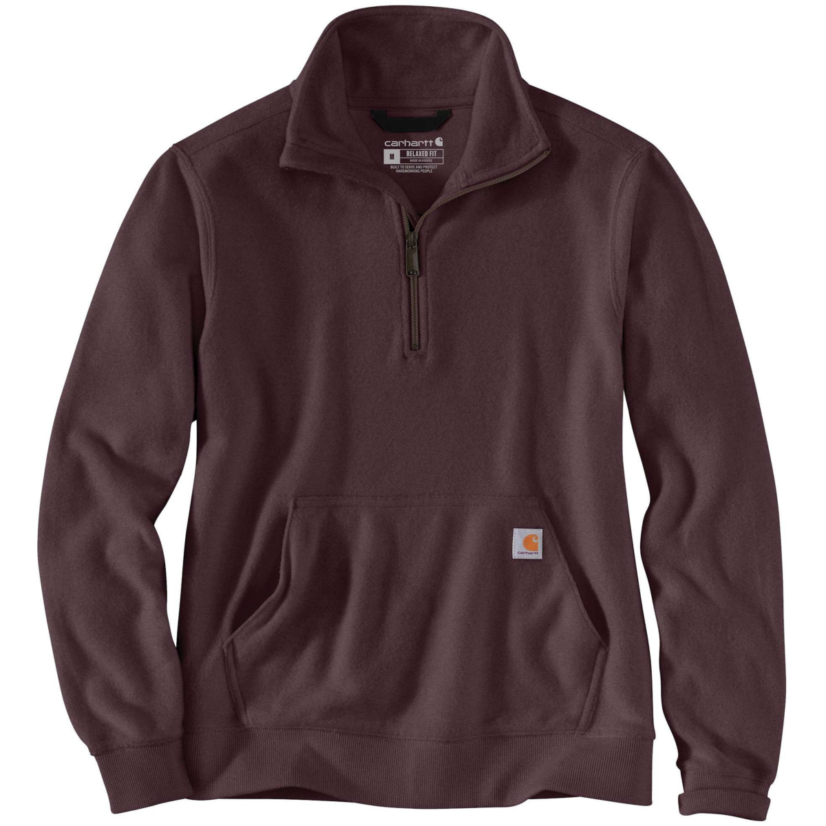 Relaxed fit midweight half zip sweatshirt