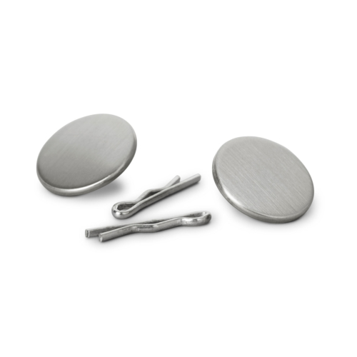 Metal buttons with clips