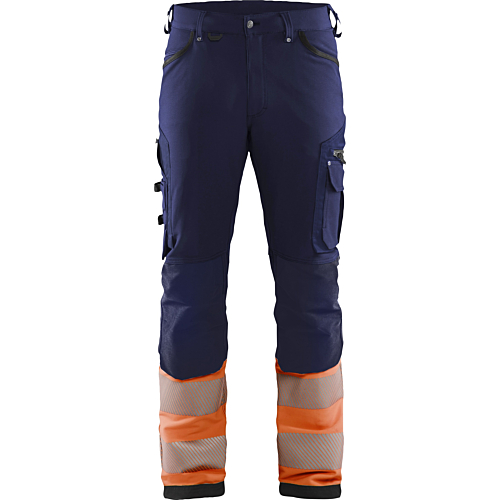 Hi-Vis 4-way-stretch trousers without nail pockets