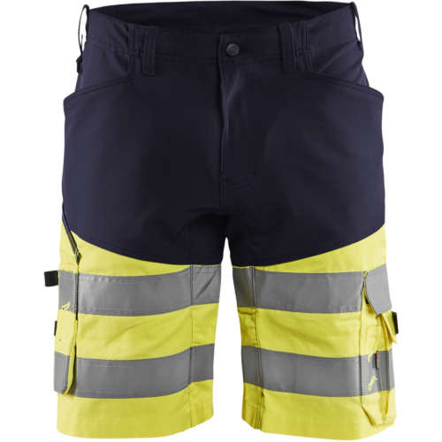 High vis shorts with stretch-Navy/Yellow-C44