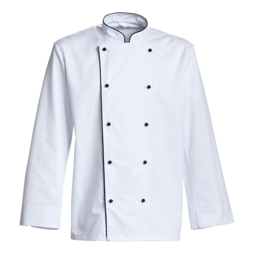 Chef's jacket with cuff and piping, Pipe