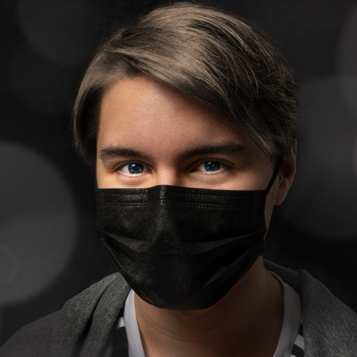 Black Surgical Face Masks, 50-pack