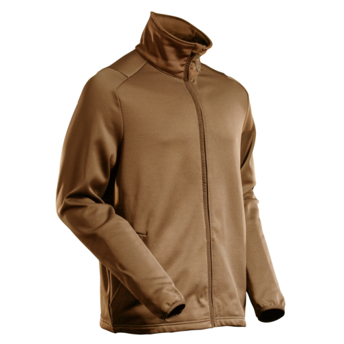Fleece jumper with zipper-Brown-S
