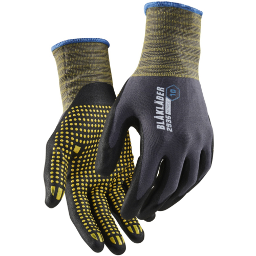 Nitrile-dipped Work gloves with dot grip, 12 pairs