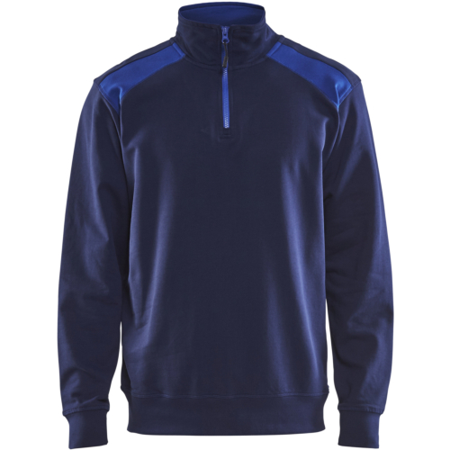 Half-zip 2-tone sweatshirt-Navy-XS