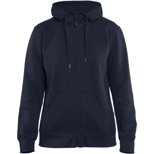 Ladies Hoodie with full zipper-Navy-XS
