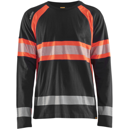 High Vis Long Sleeved T-shirt-Red/Black-XS