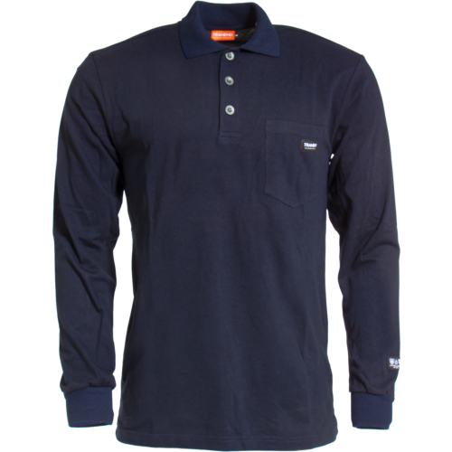Flame retardant poloshirt, long sleeve