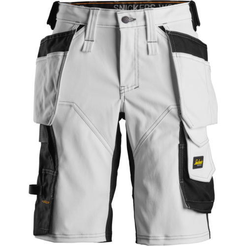 Women's Stretch Shorts Holster Pockets-White/Black-C32