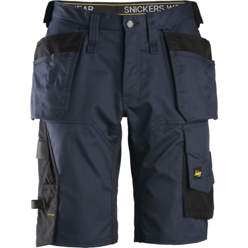 Stretch Loose Fit Work Shorts Holster Pockets-Navy/Black-C44