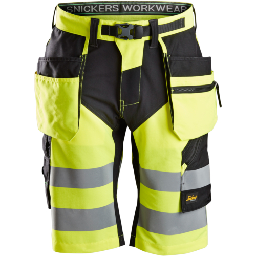 High-Vis Shorts+ Holster Pockets Class 1-Yellow/Black-C44