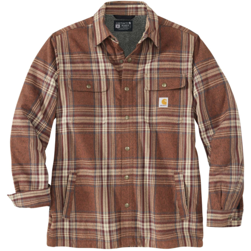 Relaxed fit heavyweight flannel sherpa-lined shirt jac